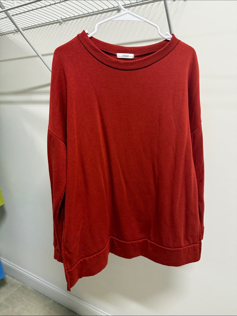 Cherish Men's Brick Red Crewneck Sweater Pullover